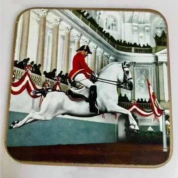 COPY - Hofreitschule wien 6 Equestrian Quadrille Coasters make in Austria Vinta… - Picture 4 of 11